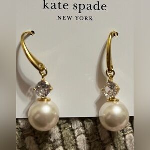Kate Spade Cream and Gold Earrings